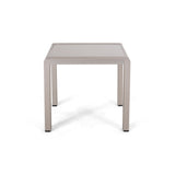 Cape Coral Outdoor 3 Seater Aluminum Sofa and Ottoman Set with Side Tables by Christopher Knight Home