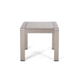 Cape Coral Outdoor 3 Seater Aluminum Sofa and Ottoman Set with Side Tables by Christopher Knight Home
