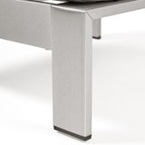 Cape Coral Outdoor 3 Seater Aluminum Sofa and Ottoman Set with Side Tables by Christopher Knight Home