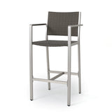 Cape Coral Outdoor 3-piece Bar Set with Glass Table Top by Christopher Knight Home