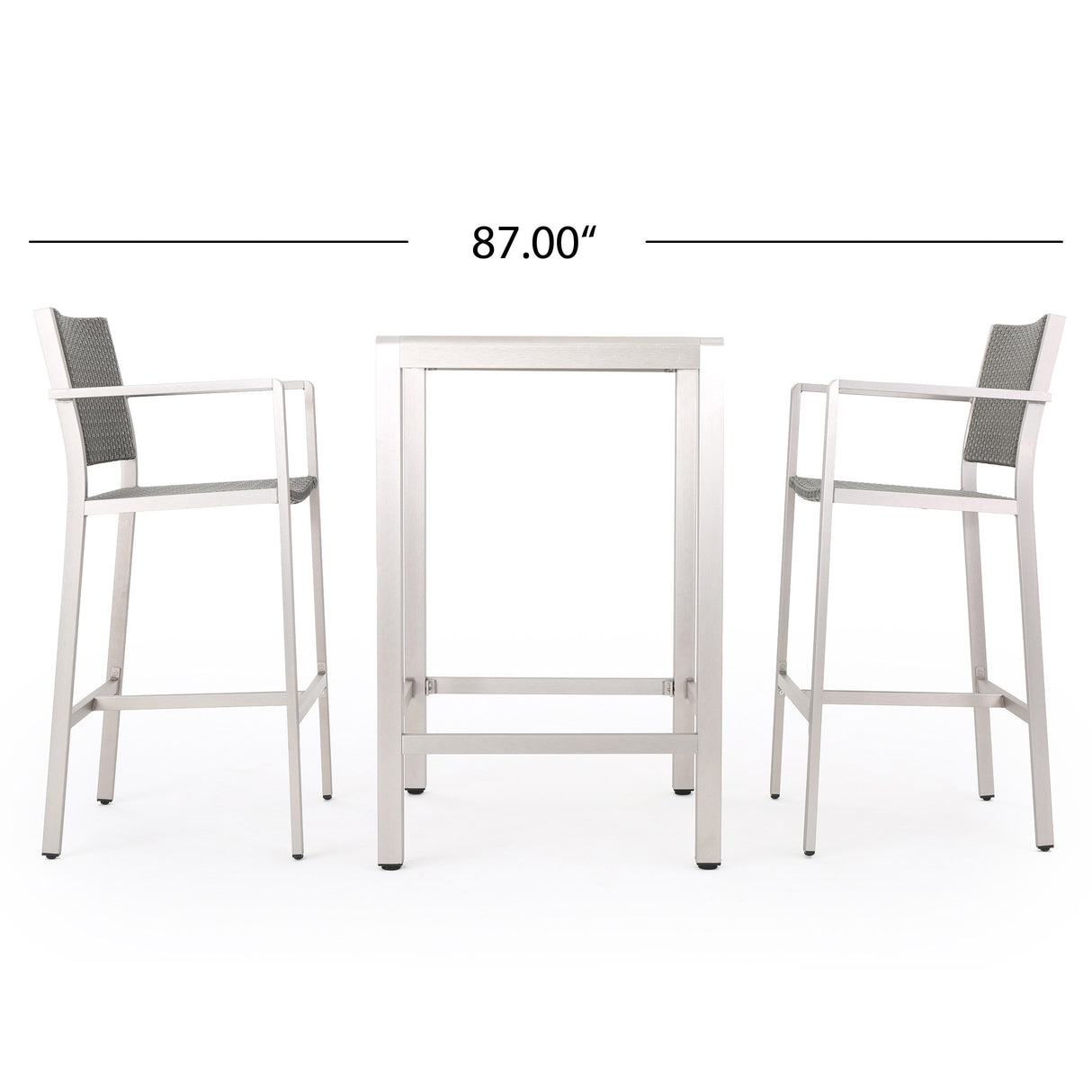 Cape Coral Outdoor 3-piece Bar Set with Glass Table Top by Christopher Knight Home