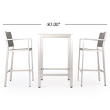 Cape Coral Outdoor 3-piece Bar Set with Glass Table Top by Christopher Knight Home