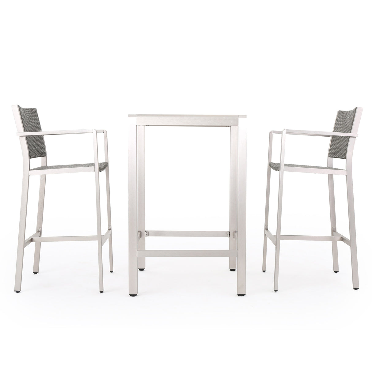 Cape Coral Outdoor 3-piece Bar Set with Glass Table Top by Christopher Knight Home