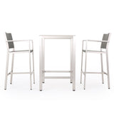 Cape Coral Outdoor 3-piece Bar Set with Glass Table Top by Christopher Knight Home