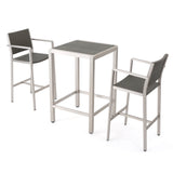 Cape Coral Outdoor 3-piece Wicker Bar Set with Wicker Table Top by Christopher Knight Home