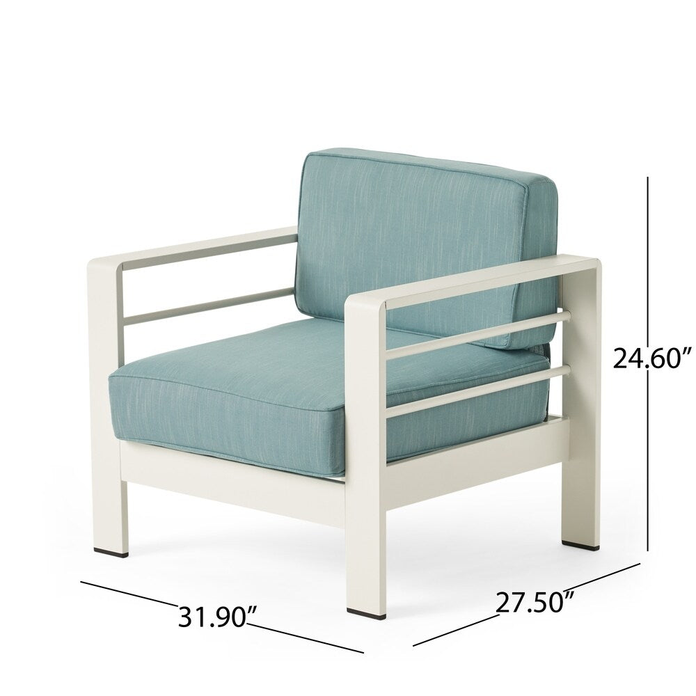 Cape Coral Outdoor 4 Seater Club Chair and Table Set by Christopher Knight Home