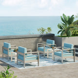 Cape Coral Outdoor 4 Seater Club Chair and Table Set by Christopher Knight Home