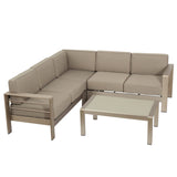 Cape Coral Outdoor 5-Seater Sectional Set by Christopher Knight Home