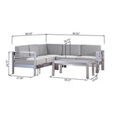 Cape Coral Outdoor 5-Seater Sectional Set by Christopher Knight Home