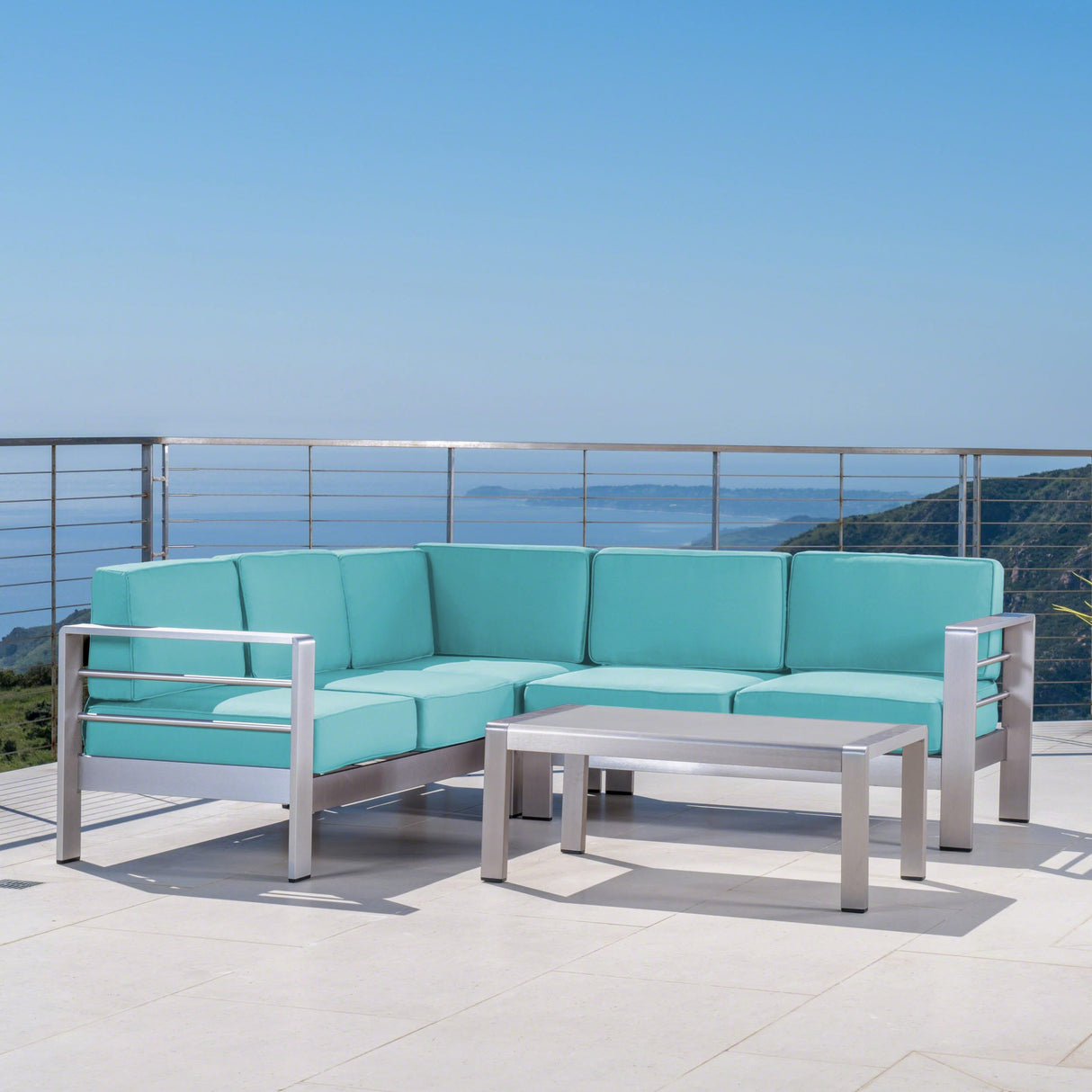 Cape Coral Outdoor 5-Seater Sectional Set by Christopher Knight Home