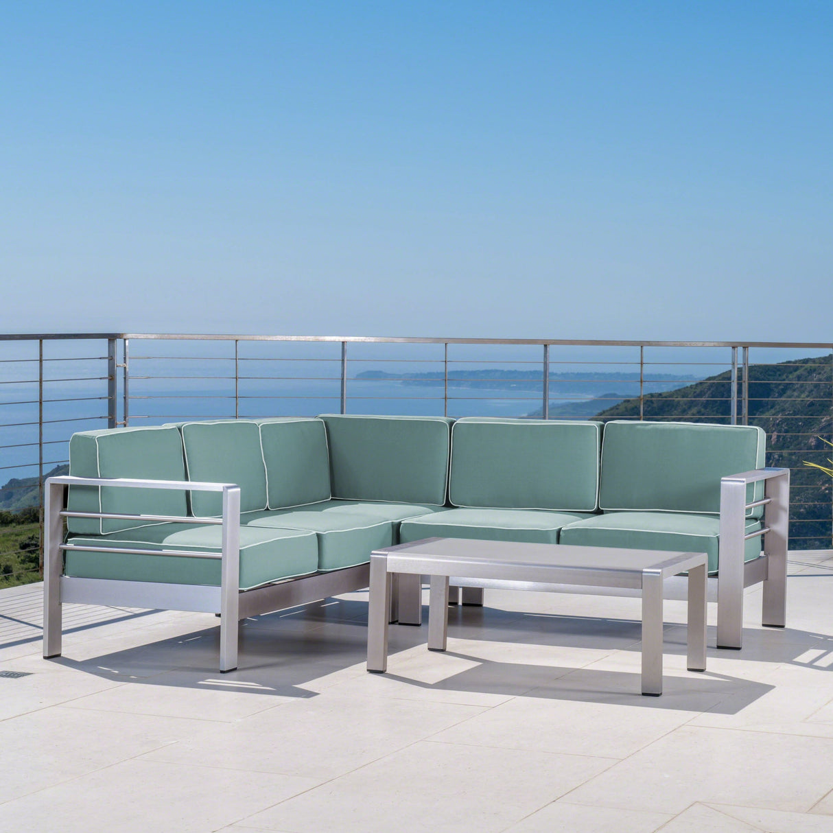 Cape Coral Outdoor 5-Seater Sectional Set by Christopher Knight Home