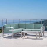 Cape Coral Outdoor 5-Seater Sectional Set by Christopher Knight Home