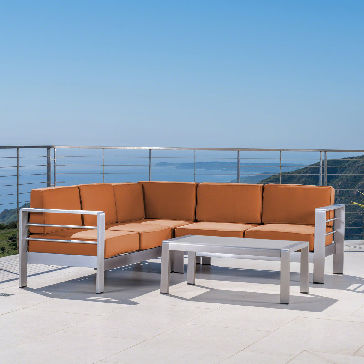 Cape Coral Outdoor 5-Seater Sectional Set by Christopher Knight Home