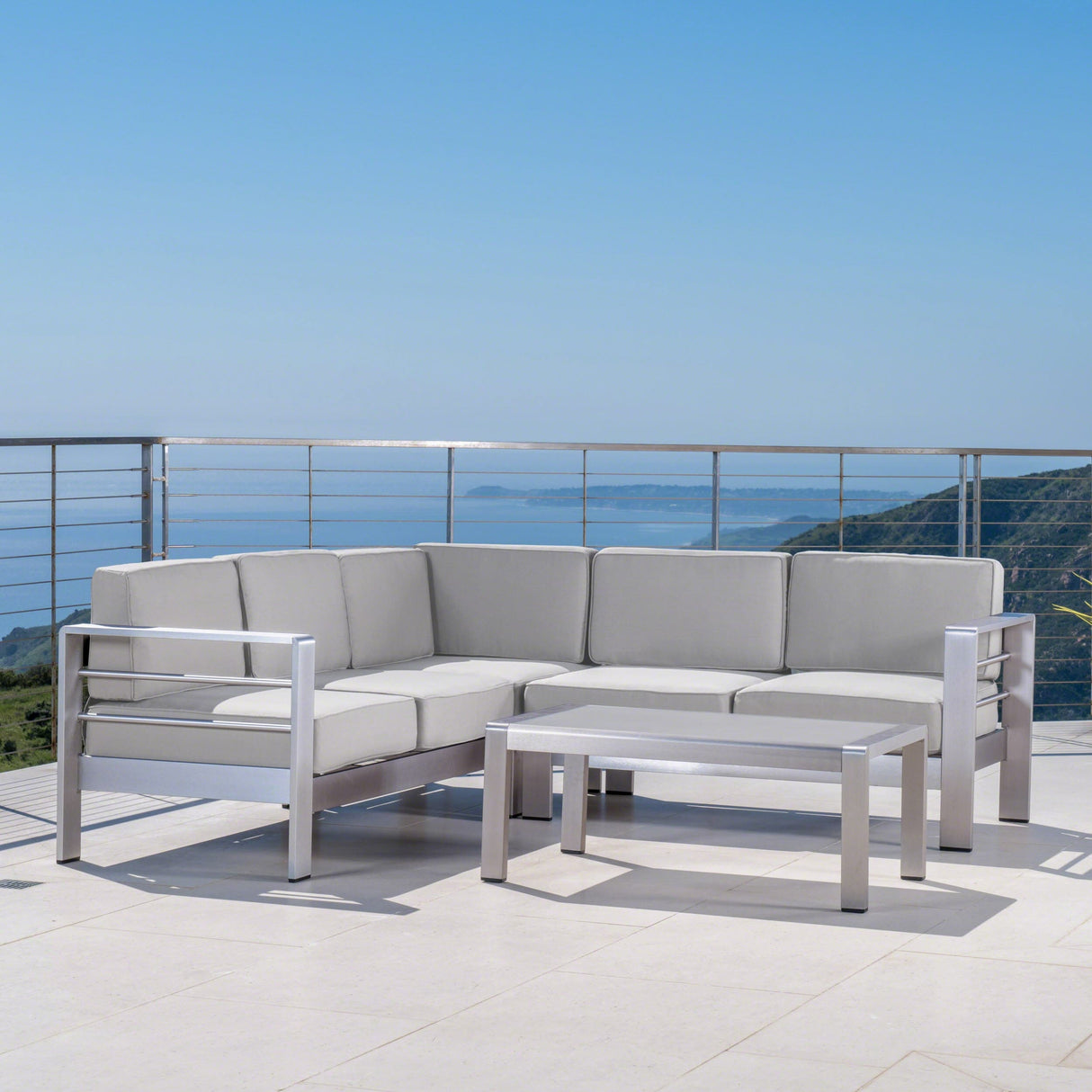 Cape Coral Outdoor 5-Seater Sectional Set by Christopher Knight Home