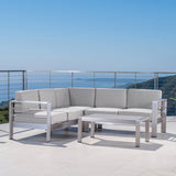 Cape Coral Outdoor 5-Seater Sectional Set by Christopher Knight Home