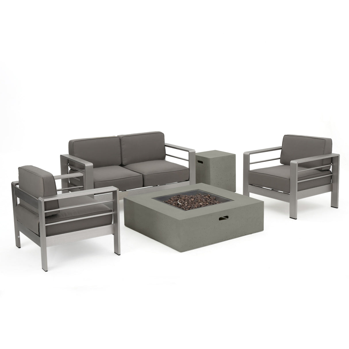 Cape Coral Outdoor 5-piece Fire Pit Chat Set by Christopher Knight Home