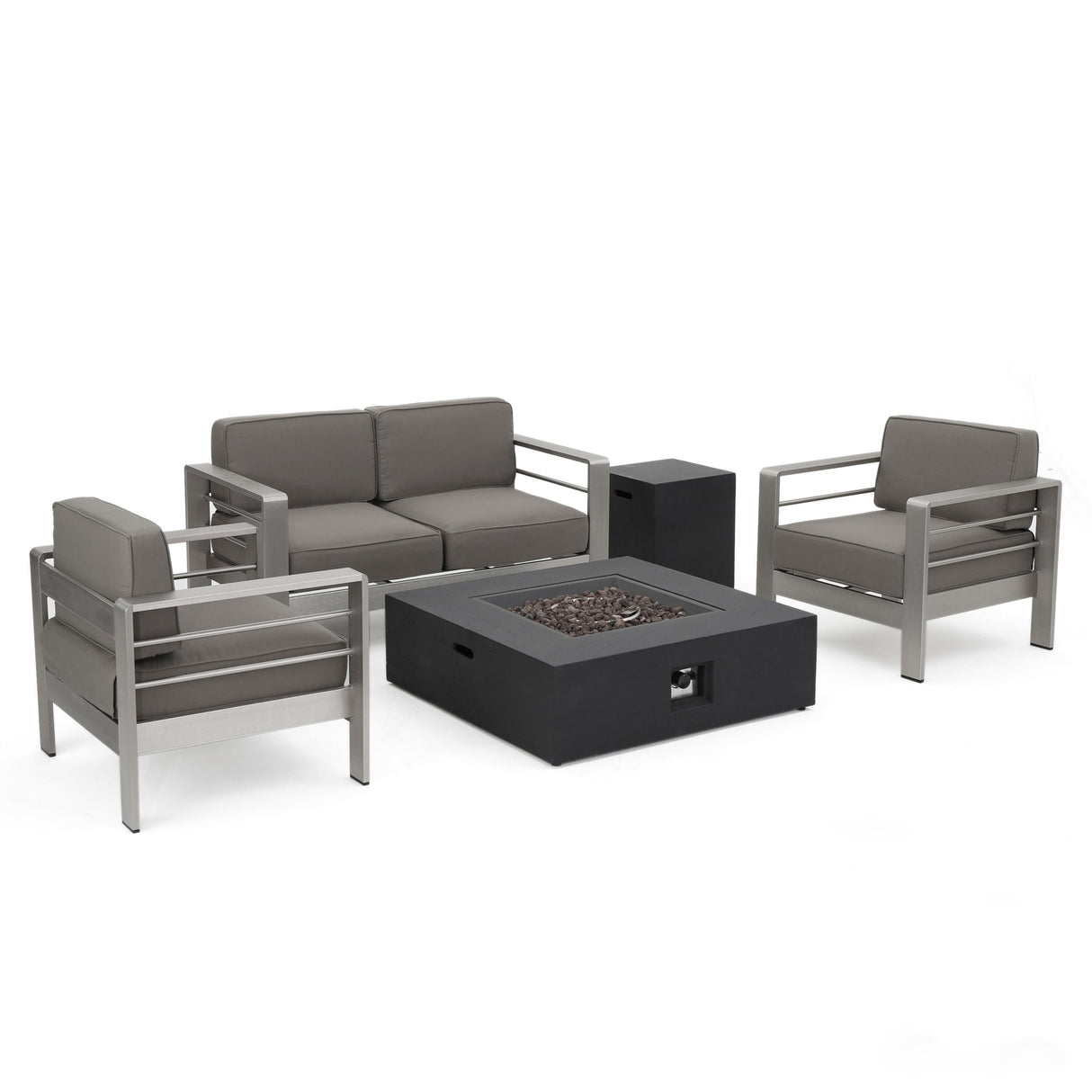Cape Coral Outdoor 5-piece Fire Pit Chat Set by Christopher Knight Home