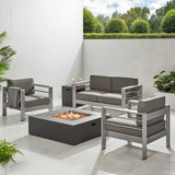 Cape Coral Outdoor 5-piece Fire Pit Chat Set by Christopher Knight Home