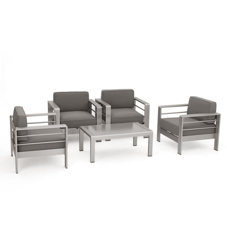 Cape Coral Outdoor 5-piece Seating Set with Cushions by Christopher Knight Home