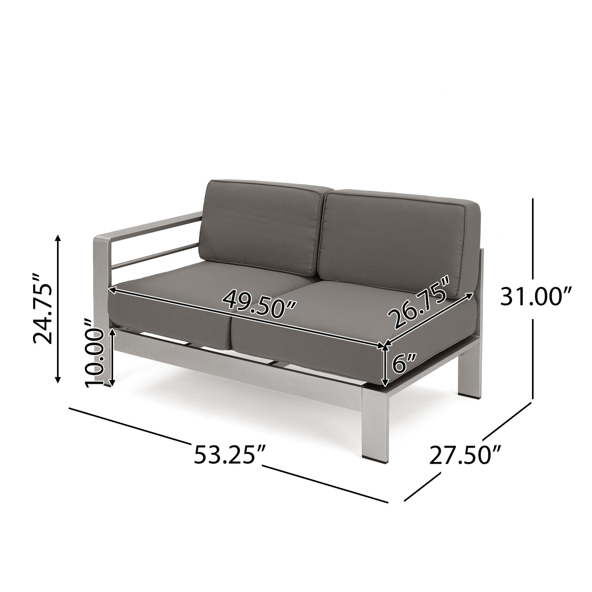 Cape Coral Outdoor Aluminum 10-piece Sofa Set with Cushions by Christopher Knight Home