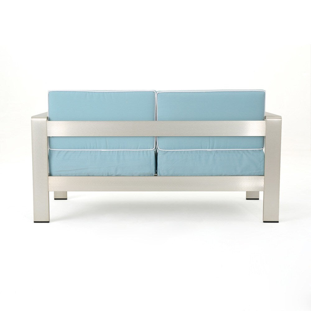 Cape Coral Outdoor Aluminum 2-piece Set with Cushions by Christopher Knight Home