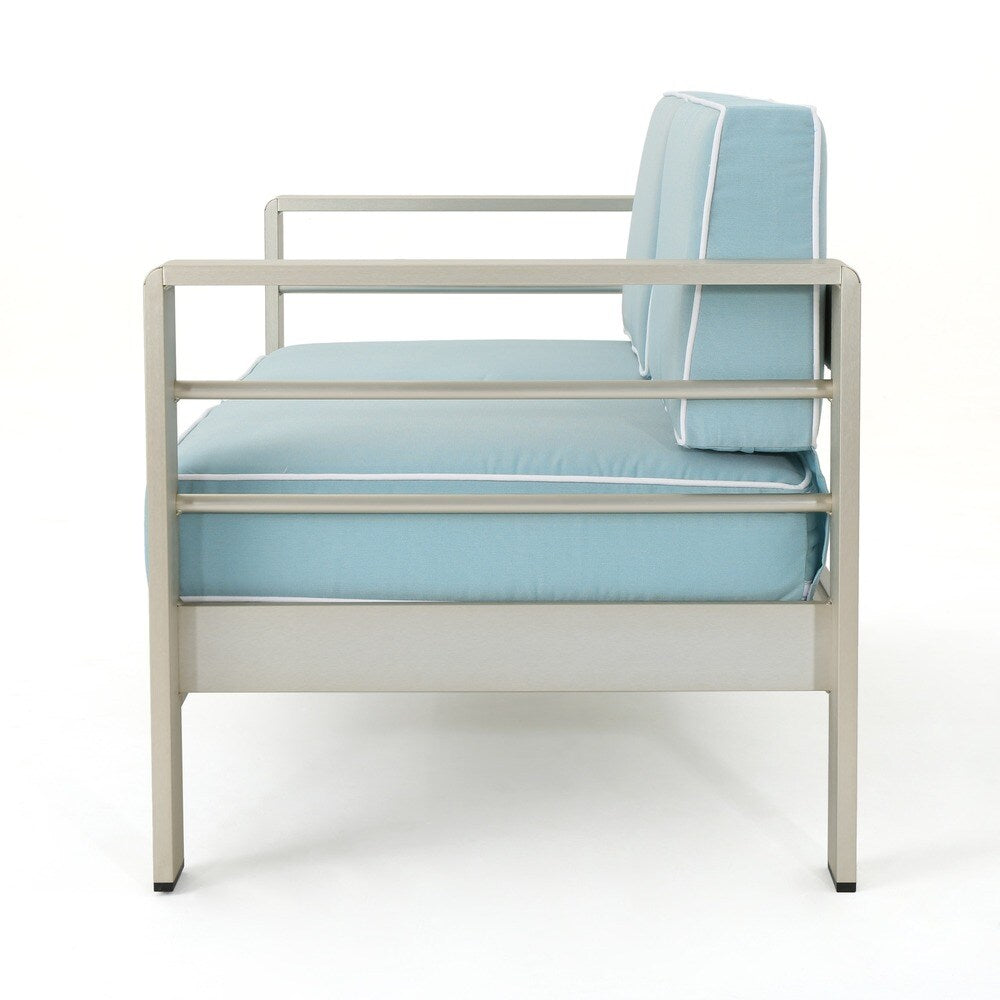Cape Coral Outdoor Aluminum 2-piece Set with Cushions by Christopher Knight Home