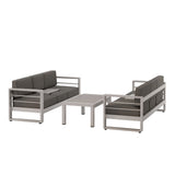 Cape Coral Outdoor Aluminum 3-piece Sofa Set by Christopher Knight Home