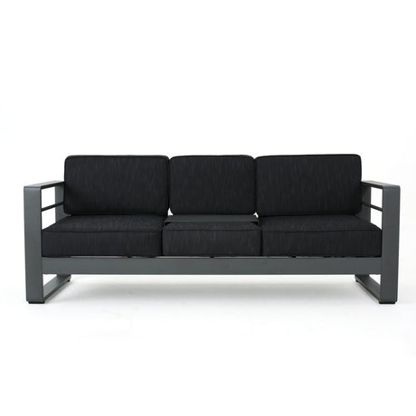Cape Coral Outdoor Aluminum 3-piece Sofa Set by Christopher Knight Home