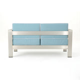 Cape Coral Outdoor Aluminum 4-piece Chat Set with Cushion by Christopher Knight Home