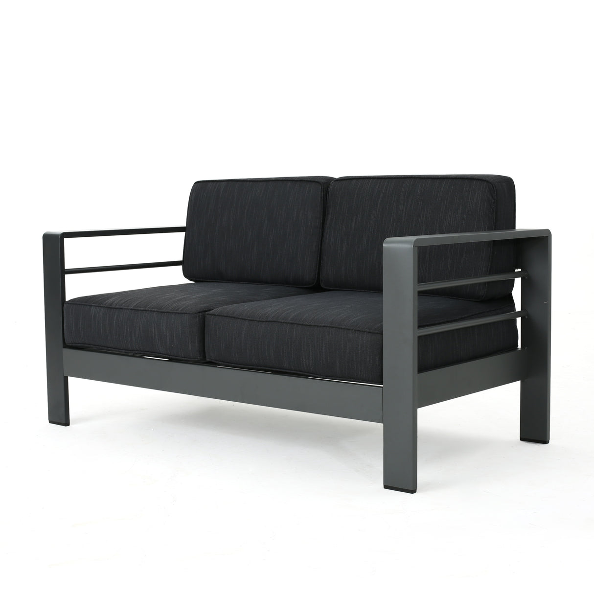 Cape Coral Outdoor Aluminum 5-piece Chat Set with Cushions & Fire Table by Christopher Knight Home