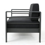 Cape Coral Outdoor Aluminum 5-piece Chat Set with Cushions & Fire Table by Christopher Knight Home