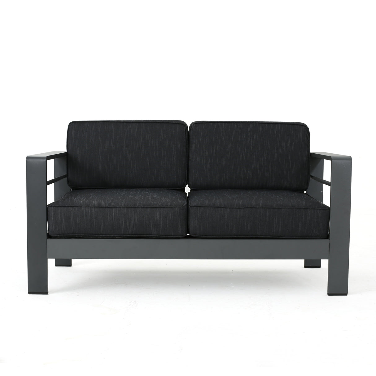 Cape Coral Outdoor Aluminum 5-piece Chat Set with Cushions & Fire Table by Christopher Knight Home
