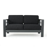 Cape Coral Outdoor Aluminum 5-piece Chat Set with Cushions & Fire Table by Christopher Knight Home