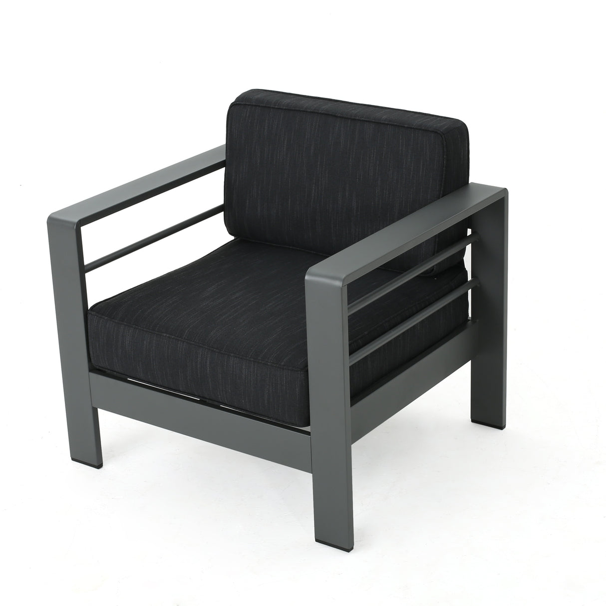 Cape Coral Outdoor Aluminum 5-piece Chat Set with Cushions & Fire Table by Christopher Knight Home