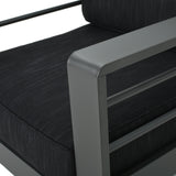 Cape Coral Outdoor Aluminum 5-piece Chat Set with Cushions & Fire Table by Christopher Knight Home