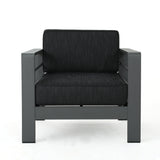 Cape Coral Outdoor Aluminum 5-piece Chat Set with Cushions & Fire Table by Christopher Knight Home