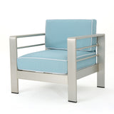 Cape Coral Outdoor Aluminum 5-piece Fire Pit Chat Set with Cushion by Christopher Knight Home