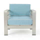 Cape Coral Outdoor Aluminum 5-piece Fire Pit Chat Set with Cushion by Christopher Knight Home