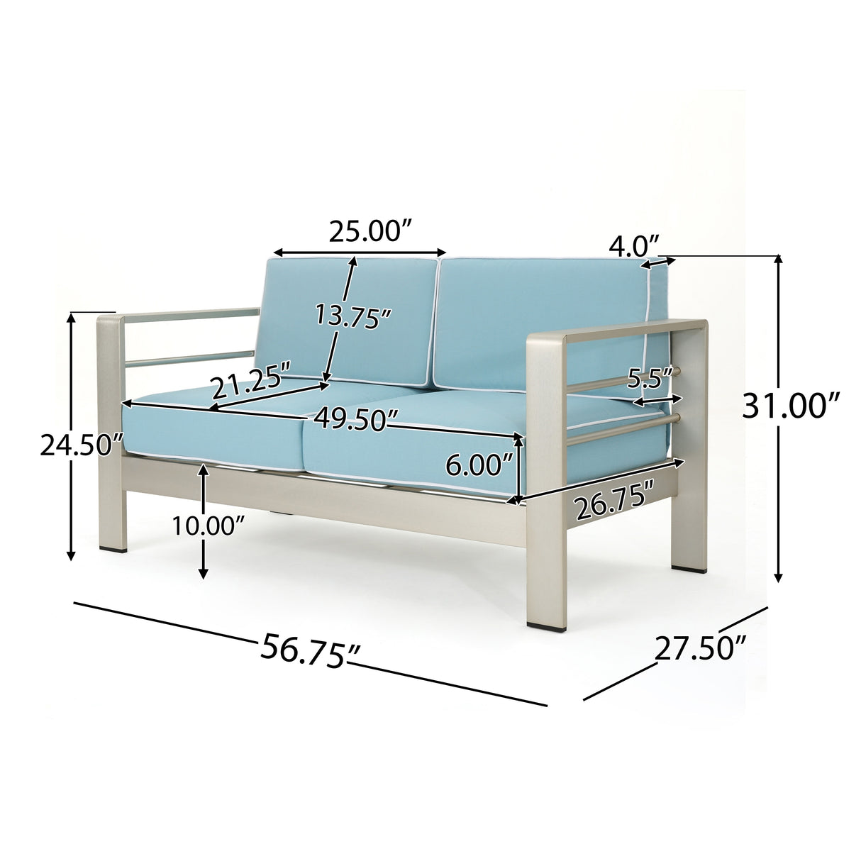 Cape Coral Outdoor Aluminum 5-piece Fire Pit Chat Set with Cushion by Christopher Knight Home