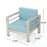 Cape Coral Outdoor Aluminum 5-piece Fire Pit Chat Set with Cushion by Christopher Knight Home