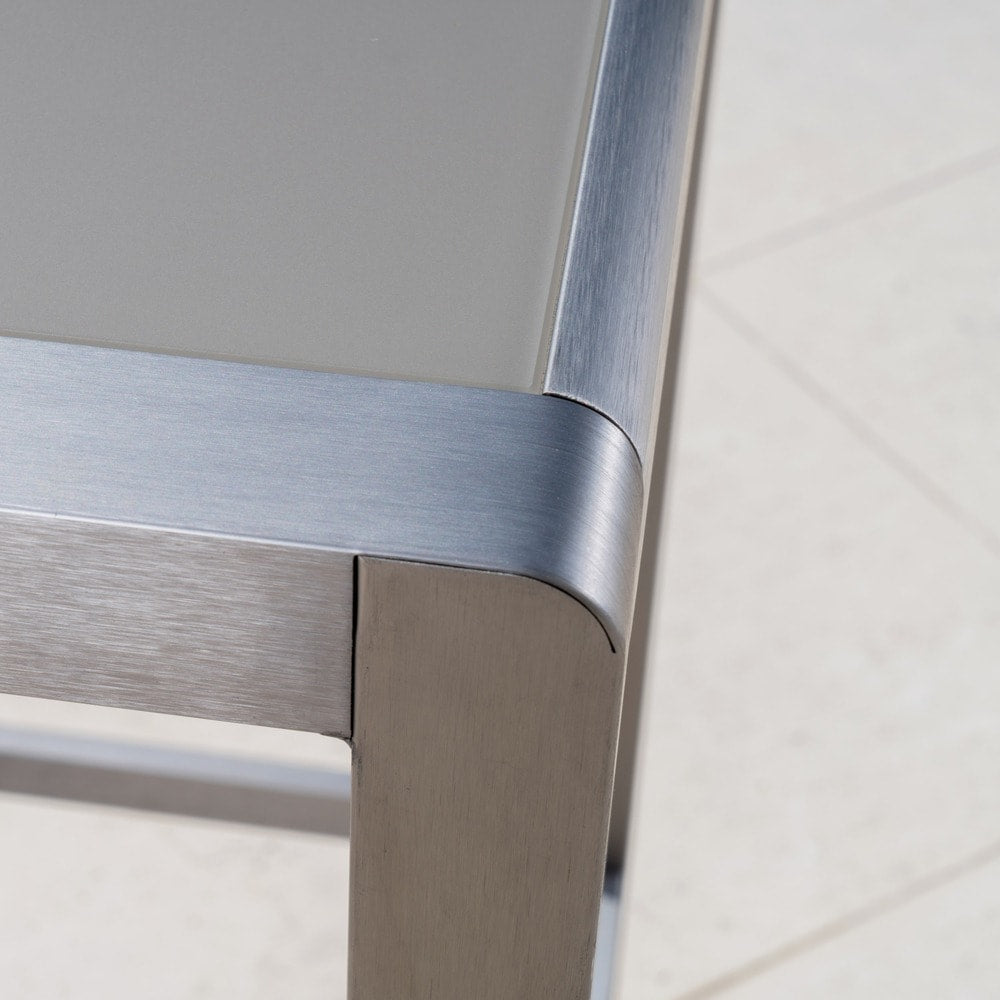 Cape Coral Outdoor Aluminum Bar Table with Glass Top (Table Only) by Christopher Knight Home - 27.56"L x 27.56"W x 43.00"H
