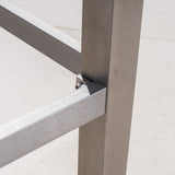 Cape Coral Outdoor Aluminum Bar Table with Glass Top (Table Only) by Christopher Knight Home - 27.56"L x 27.56"W x 43.00"H
