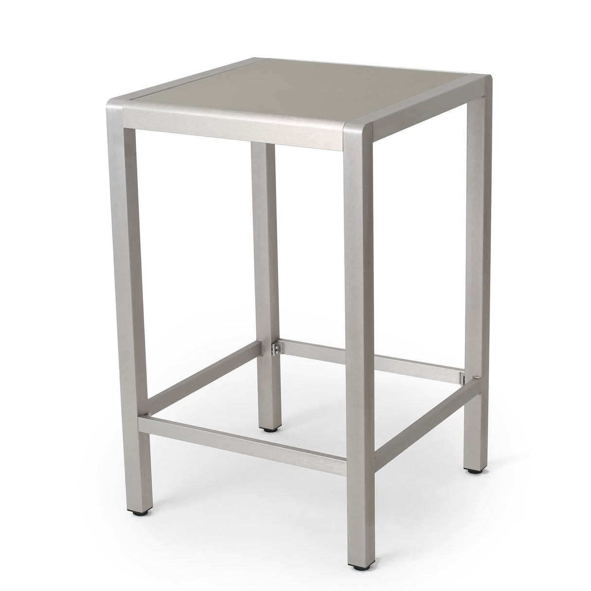 Cape Coral Outdoor Aluminum Bar Table with Glass Top (Table Only) by Christopher Knight Home - 27.56"L x 27.56"W x 43.00"H