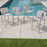 Cape Coral Outdoor Aluminum Barstool (Set of 4) by Christopher Knight Home