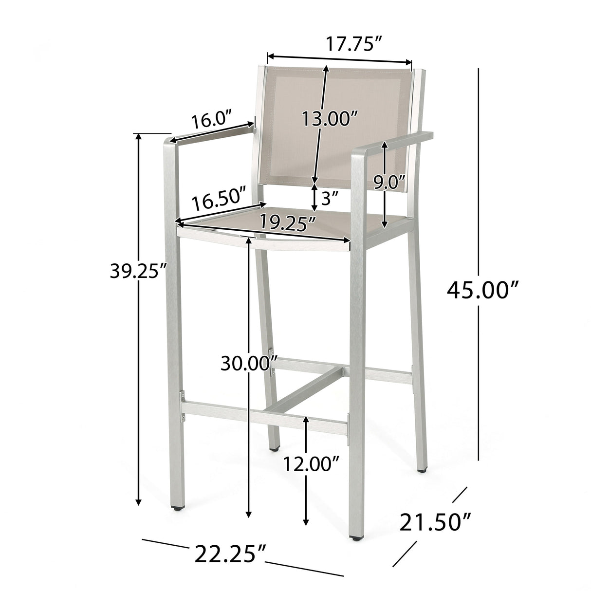 Cape Coral Outdoor Aluminum Barstool (Set of 4) by Christopher Knight Home