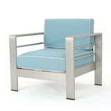 Cape Coral Outdoor Aluminum Club Chair with Cushion (Set of 4) by Christopher Knight Home