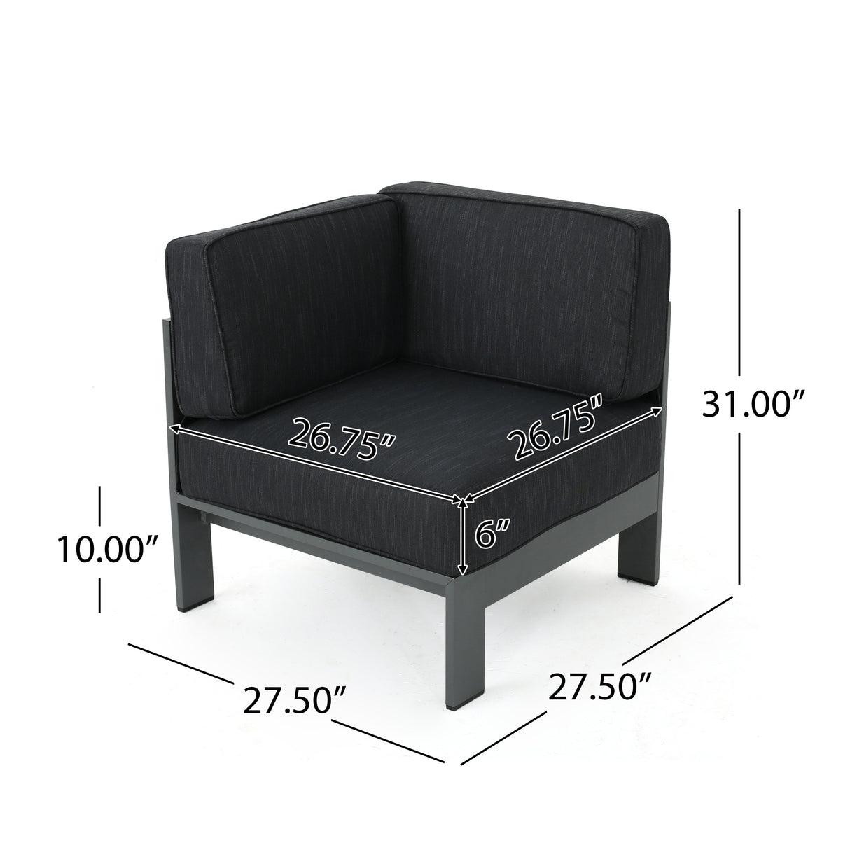 Cape Coral Aluminum Outdoor Sectional Sofa Set with Fire Table by Christopher Knight Home