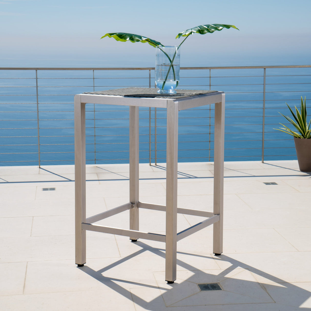 Cape Coral Outdoor Aluminum Wicker Bar Table (Table Only) by Christopher Knight Home