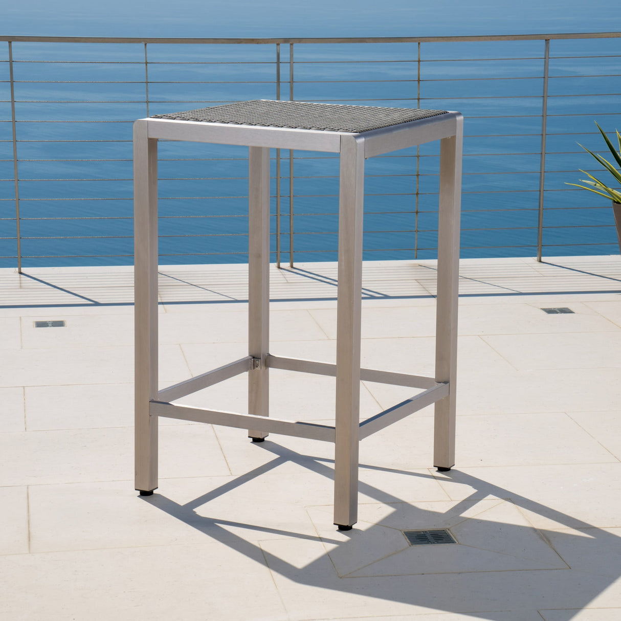 Cape Coral Outdoor Aluminum Wicker Bar Table (Table Only) by Christopher Knight Home