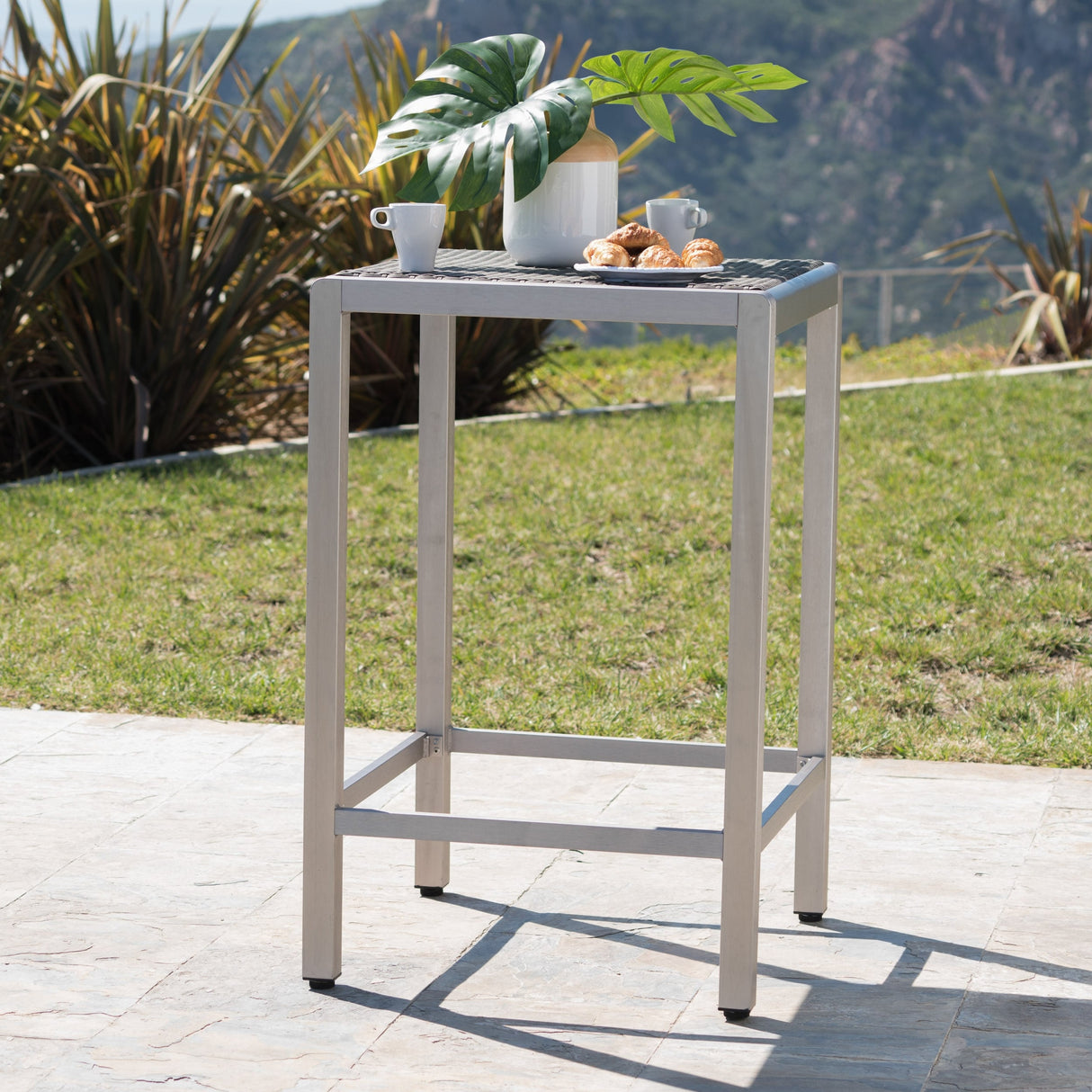 Cape Coral Outdoor Aluminum Wicker Bar Table (Table Only) by Christopher Knight Home